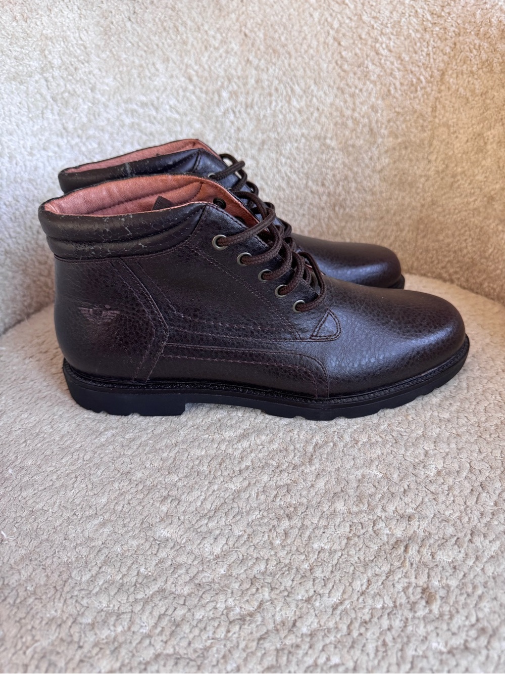 Dockers Brown Leather Chukka Boots Mens 9.5M Lace Up Ankle Boots EUC